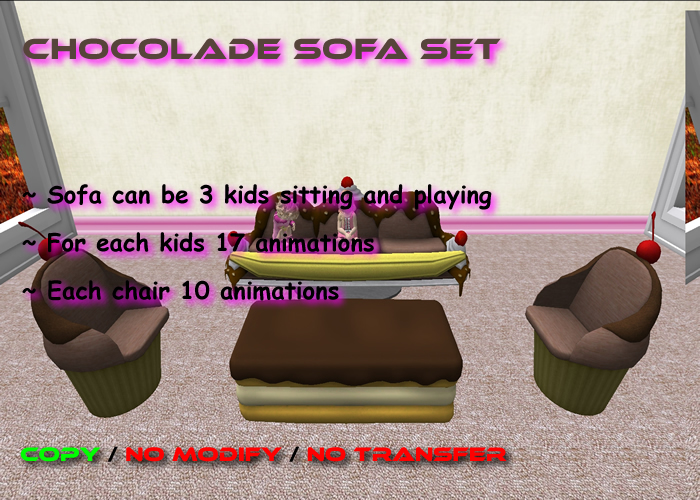[K&D] Chocolate Sofa Set - BOXED
