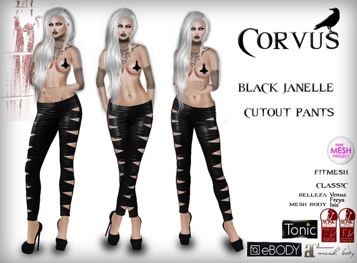 Corvus : Black Janelle Cutout Pants