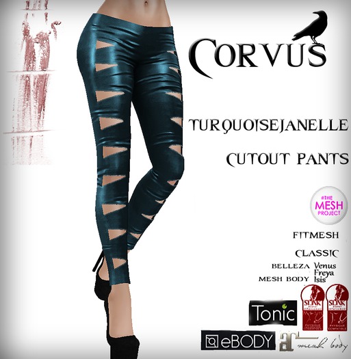 Corvus : Turquoise Janelle Cutout Pants