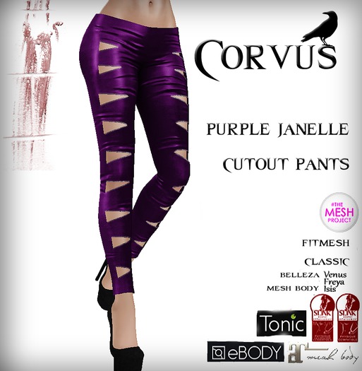 Corvus : Purple Janelle Cutout Pants