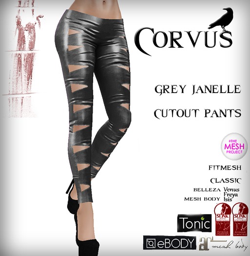 Corvus : Grey Janelle Cutout Pants