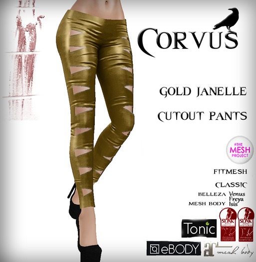 Corvus : Gold Janelle Cutout Pants