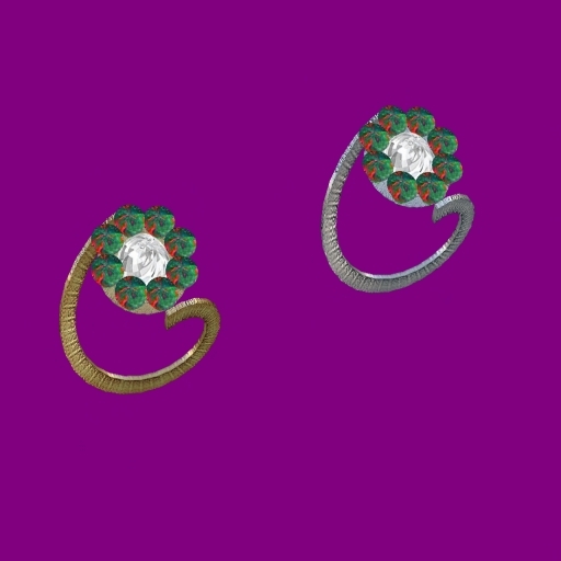 Diamond/Bloodstone cluster rings - boxed