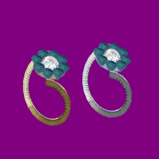 Diamond/BlueOpal cluster rings - boxed