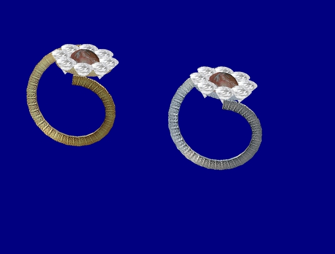Jasper/diamond cluster rings - boxed