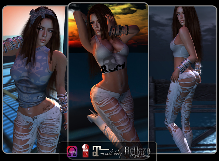 * TRIBAL BAMBOO * ROCKSTAR GIRL III - White - Complete Outfit