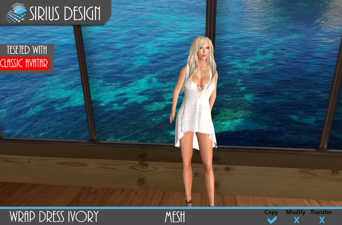 Sirius Design-Wrap Dress Ivory Boxed V2
