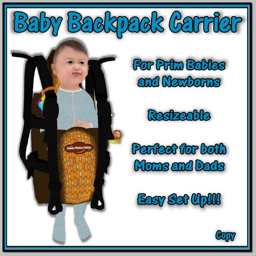 CM Baby Backpack Carrier Orange Print (Open)