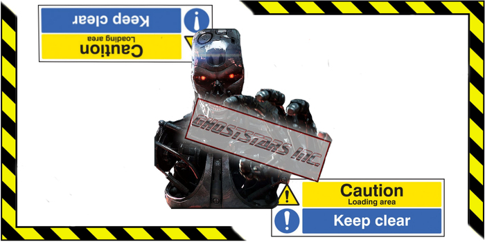 Warning Loading Area long texture (Transparent with text)