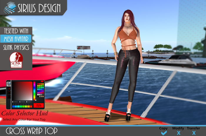 Sirius Design Cross Wrap Top  For SLINK Boxed