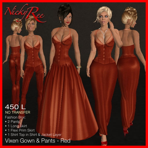 Nicky Ree Gown - Vixen Gown & Pants - Red