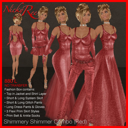 Shimmery Shimmer Combo - Red
