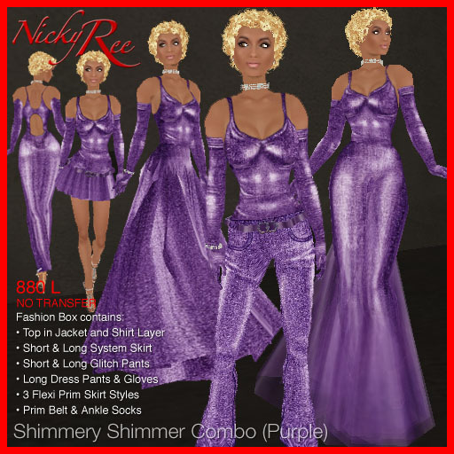 Nicky Ree Gowns - Shimmery Shimmer Combo - Purple