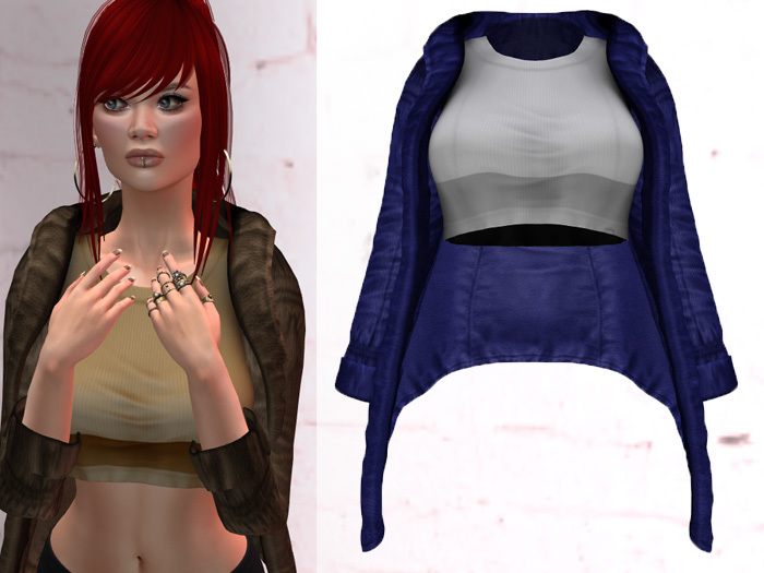 TF: Jill Jacket & Crop Top Blue