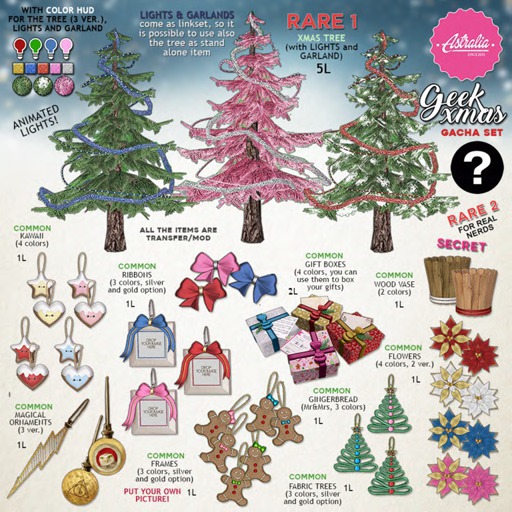 Astralia - Kawaii tree star&heart (pink)