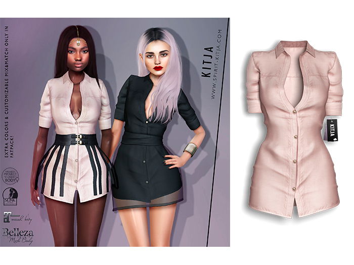 KITJA - Fam Shirt Dress BEIGE