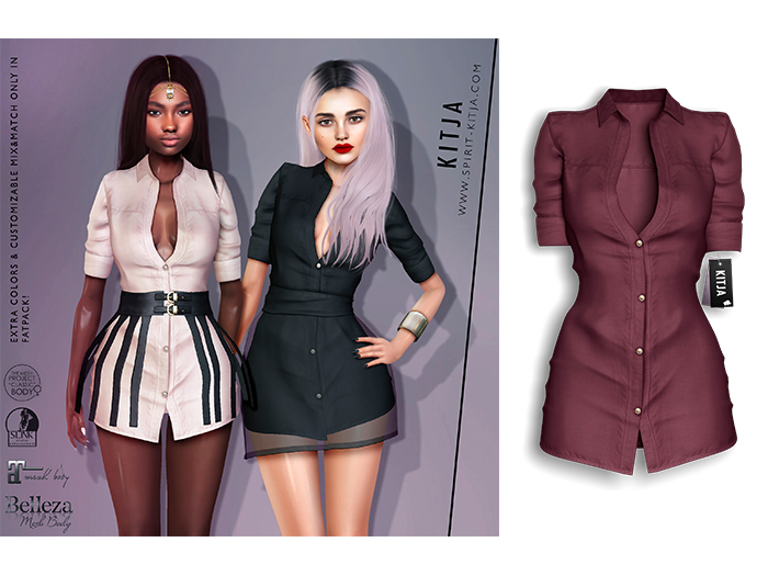 KITJA - Fam Shirt Dress VINOUS