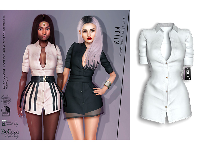 KITJA - Fam Shirt Dress WHITE