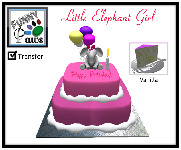 ~FP@ws! Little Elephant Girl Cake