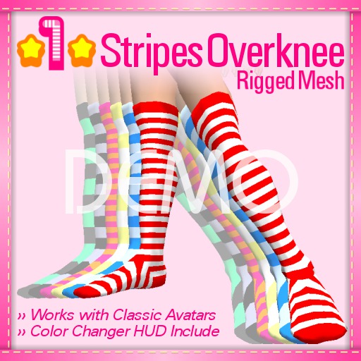 *1* Stripes Overknee Mesh DEMO