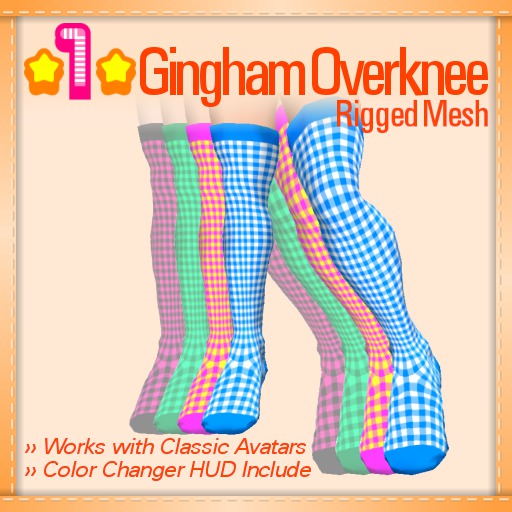 *1* Gingham Overknee Mesh