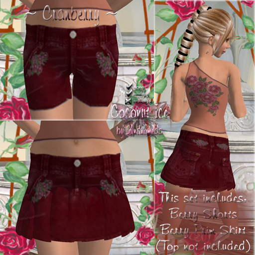 Berry Shorts/Skirt Combo ~ Cranberry
