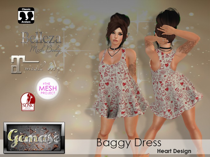 Gemase Designs - Baggy Dress - Heart Design - Wear Me