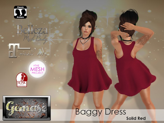 Gemase Designs - Baggy Dress - Solid Red - Wear Me