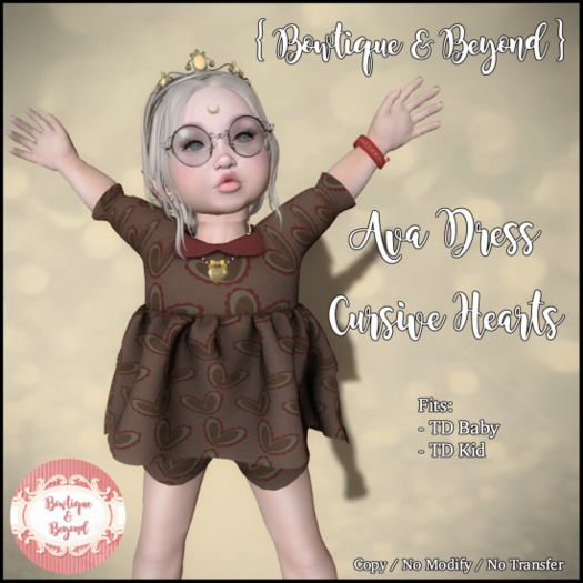 Tiny Tiaras Bowtique - Ava Dress / Cursive Hearts