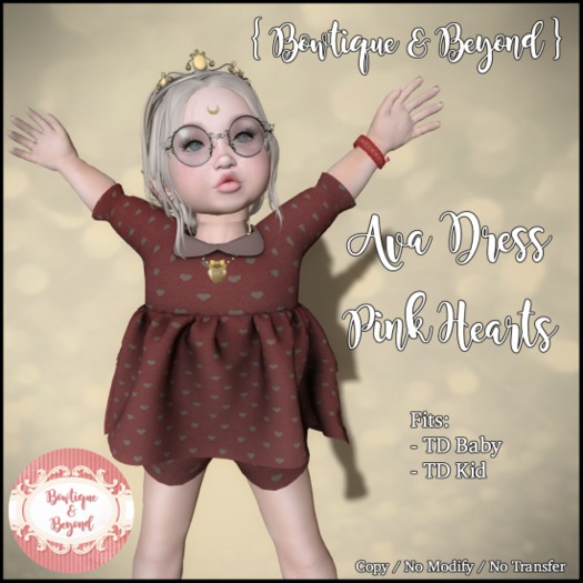 { Bowtique & Beyond } Ava Dress / Pink Hearts [BOXED]