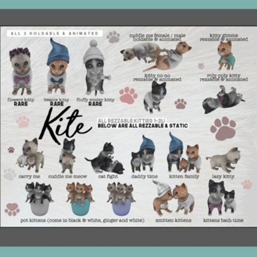 KITE - Fluffy Winter Kitty RARE