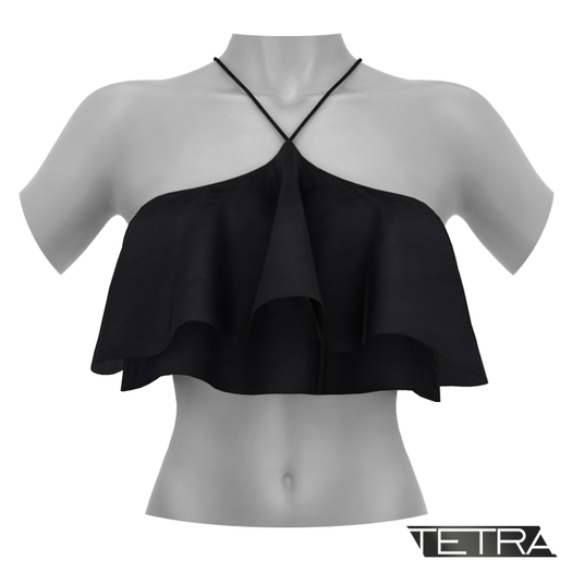 TETRA - Ruffle Crop Top (Black)