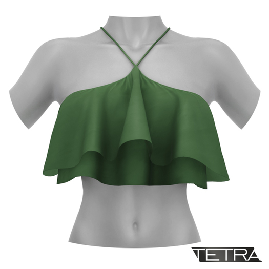 TETRA - Ruffle Crop Top (Green)