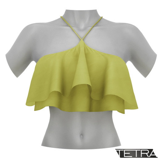 TETRA - Ruffle Crop Top (Lime)