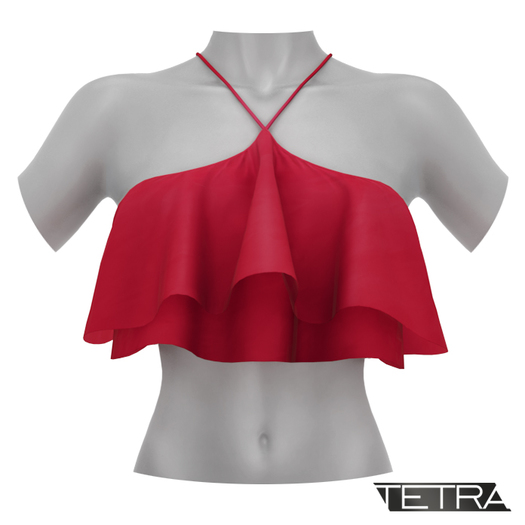 TETRA - Ruffle Crop Top (Maroon)