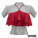 TETRA - Ruffle Crop Top (Maroon)
