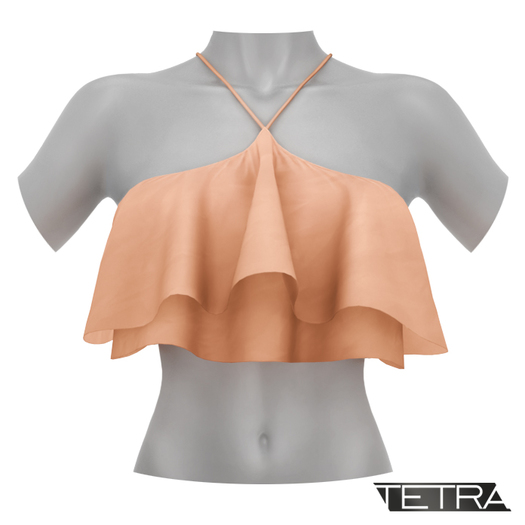 TETRA - Ruffle Crop Top (Nude)