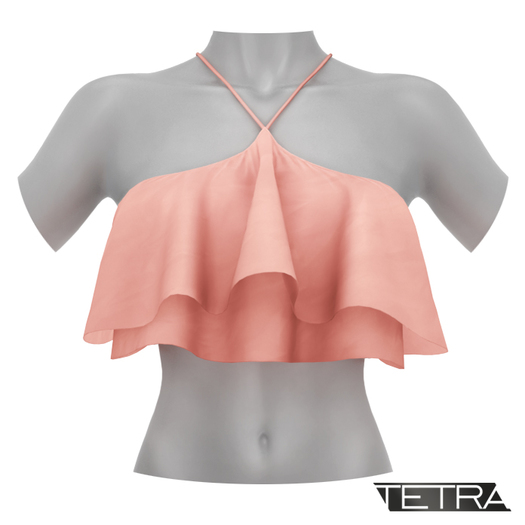 TETRA - Ruffle Crop Top (Rose)