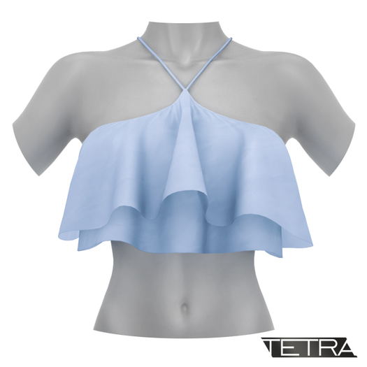TETRA - Ruffle Crop Top (Sky)