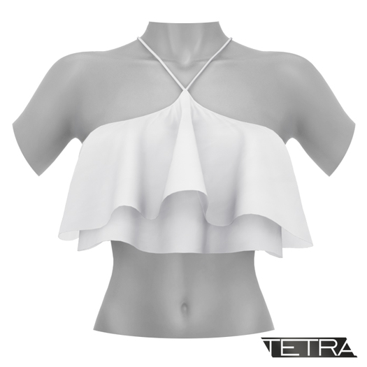 TETRA - Ruffle Crop Top (White)