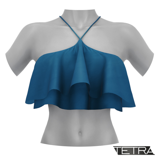 TETRA - Ruffle Crop Top (Azure)