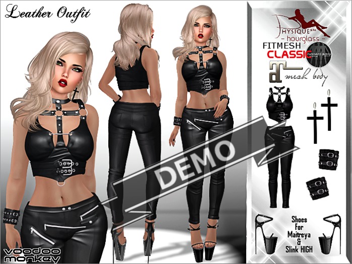 Mesh Leather Outfit DEMO ::VoodooMonkey::