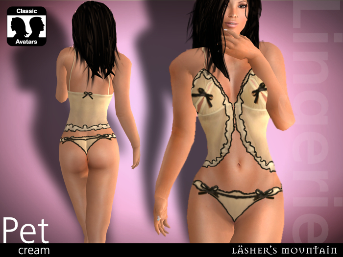  Animaux - camisole et culotte de crème soyeuse set - Revendre