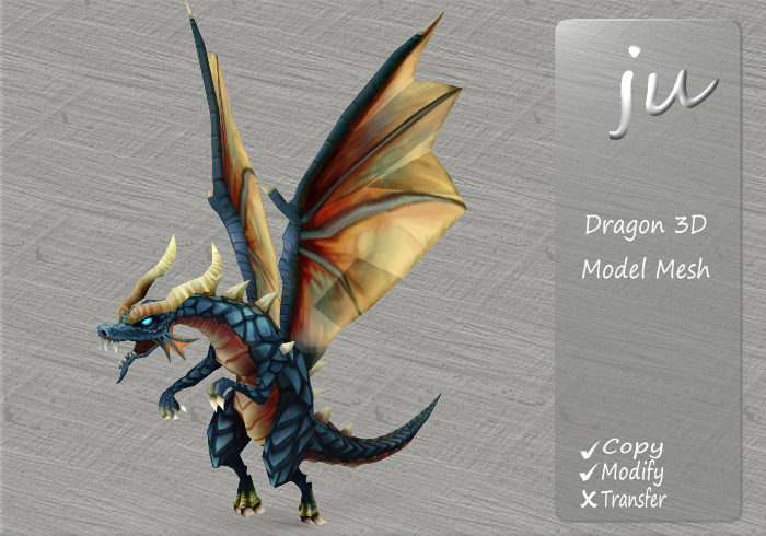 JU Dragon 3D Model Mesh