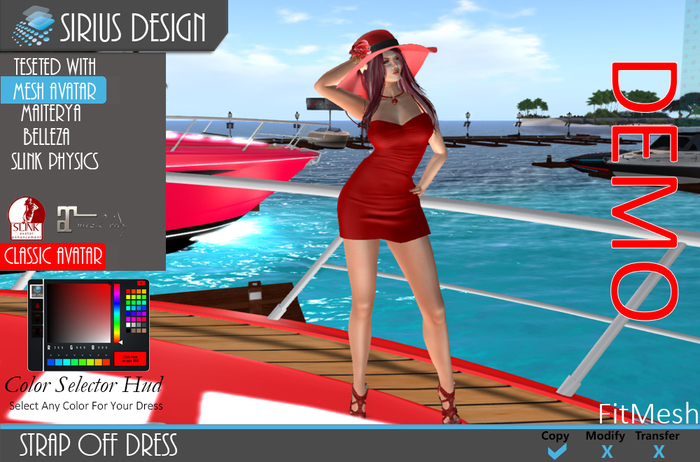 Sirius Design Strap Off Dress Boxed ===DEMO===