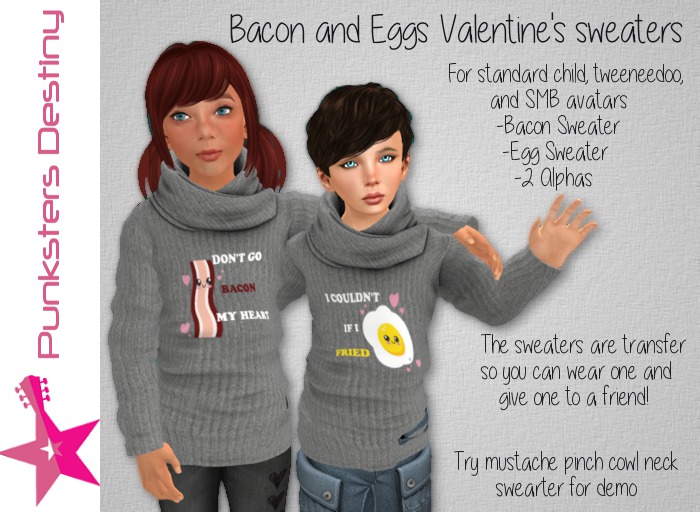 *PD* Bacon and Eggs Valentine's Sweaters