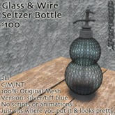 %Glass Bubble Seltzer Bottle (silver/tiff) *MESH* Delivery Box