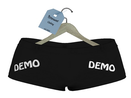 Second Life Marketplace - DEMO black Tank Top & Booty Shorts