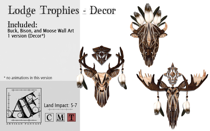 *AF* Lodge Trophies Collection - Decor (Wear Me)