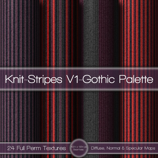{L} Knit-Stripes V1-Gothic Palette